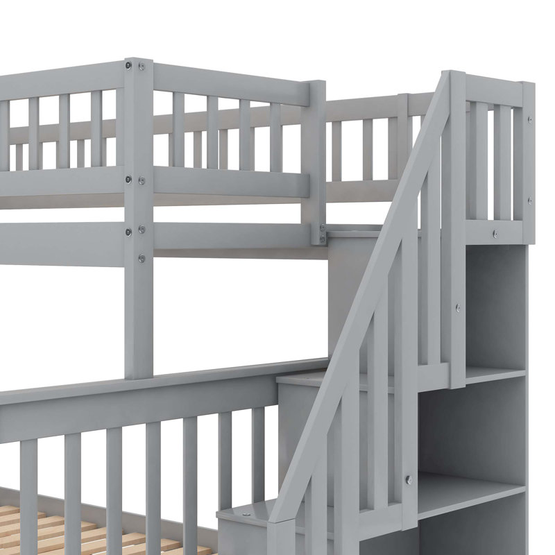 Lit superposé avec rangement Stairway, Gris