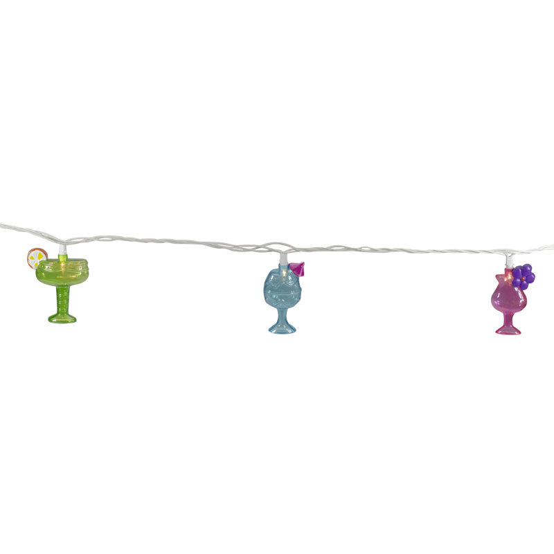 Multicolor Cocktail Glass String Lights for Outdoor Patio