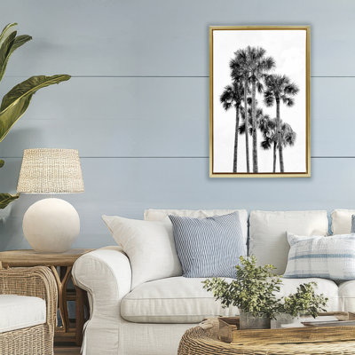 Cadre flottant noir et blanc Palm Tropics, design par Natalie Carpentieri