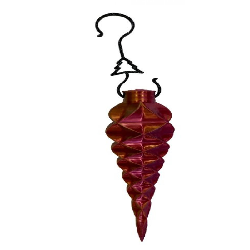 Ornements en forme de glaçons imprimés en 3D, Rouge, H 4 po x l 3 po x P 6 po