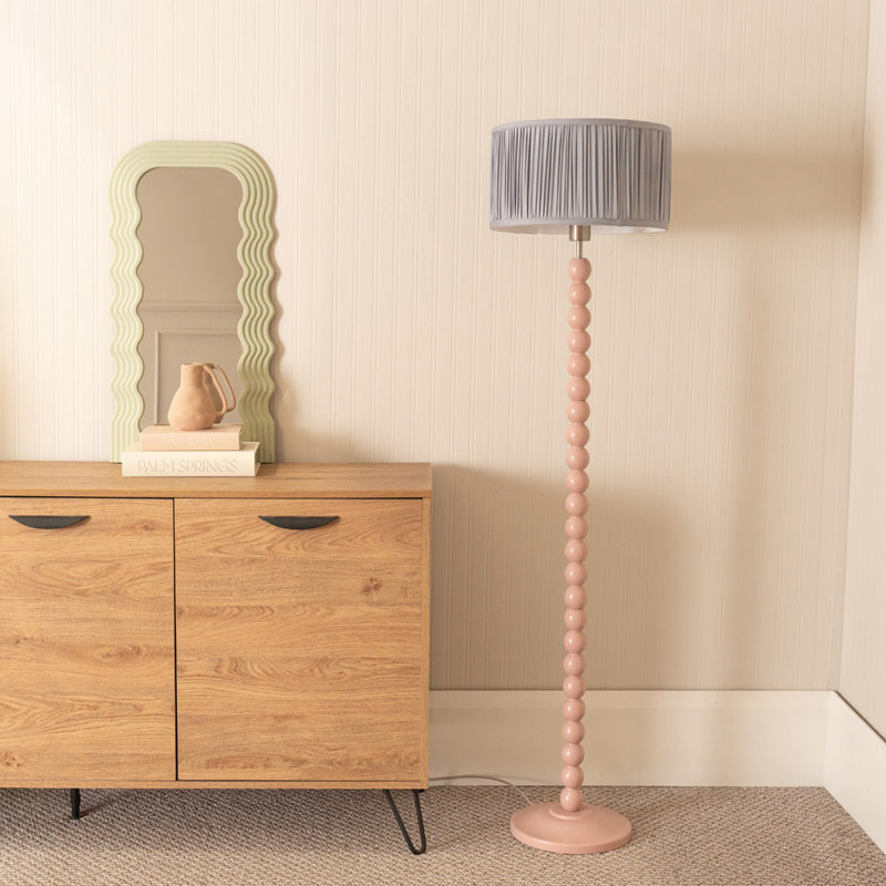 Grenada 145cm Traditional Floor Lamp, Pink, Yes, Grey