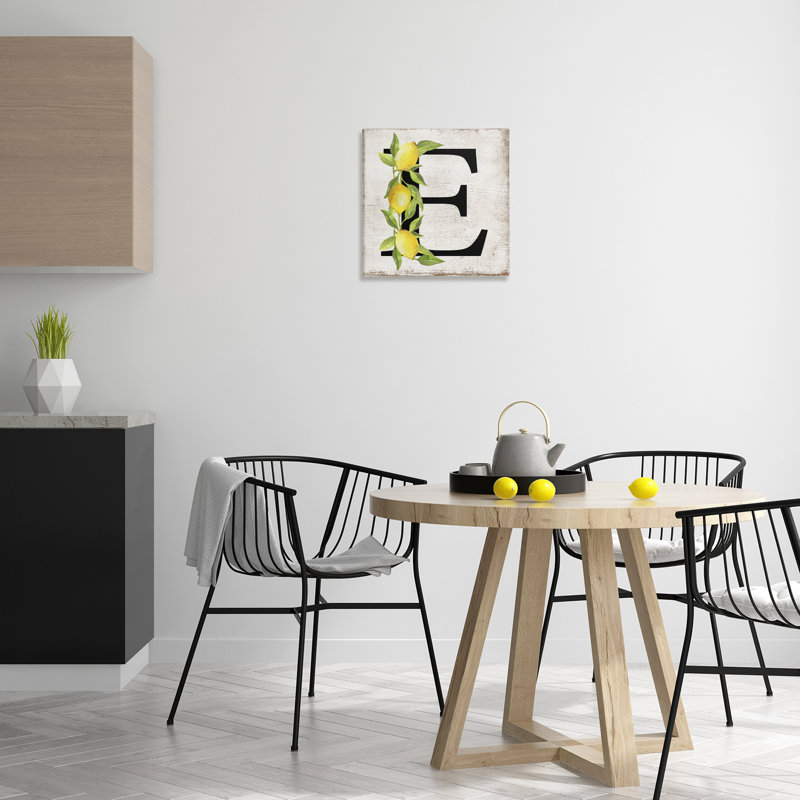 «E with Lemon», art mural sur toile par Creatif Belle bp-595_CN, H 17 po x l 17 po