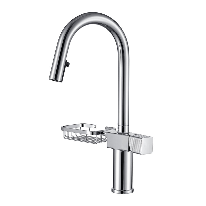 ​​High Arc Pull-Down Kitchen Faucet - Single Hole Stainless Steel, Modern Sink Faucet (Chrome)​, Chrome