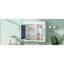 Armoire de salle de bain 32 "avec miroir - fixation murale blanche et 3 tablettes réglables