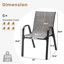 Chaises de salle à manger empilables de patio, chaises modernes de Textilene en métal pour le patio