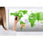 Magnetic Memo Board Whiteboard - 120 x 60 cm - With Marker and Magnets - Map of green grass