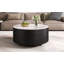 Table basse ronde moderne mobile avec roulettes (table incluse seulement)