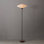 Lampe torchère Roswell - noir mat, noyer, abat-jour en lin Washi, base en marbre noir, gradateur