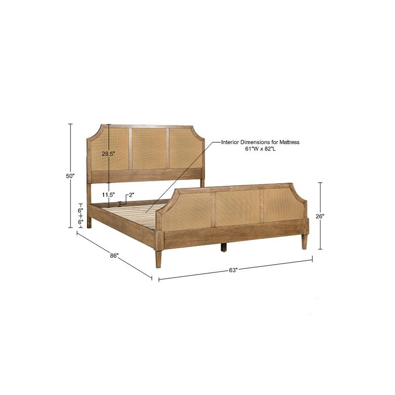 Lit plateforme tissé Cane