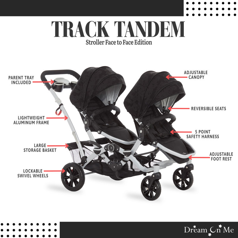 Poussette tandem Dream On Me , Noir