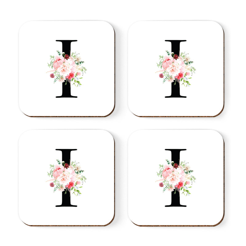 Sous-verre à motif floral rosé, I