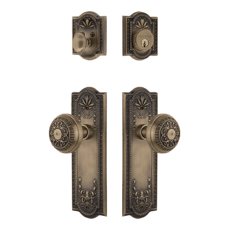 Ensemble d'entrée Nostalgic Warehouse Meadows avec bouton œuf et fléchettes, Laiton antique, 2.75