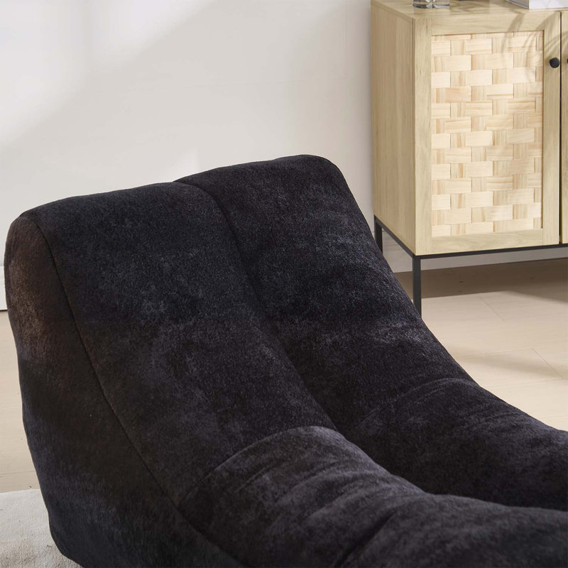 Fauteuil à billes avec éponge de haute qualité, Polyester noir