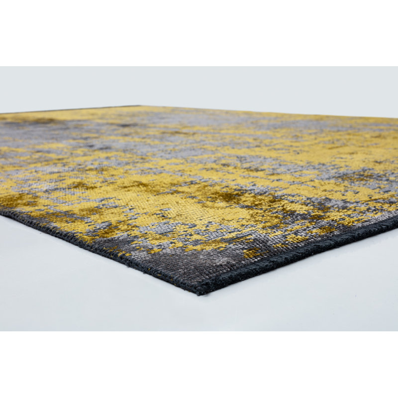 Rapture Yellow/Gray Luxury Area Rug, Rectangle 7'10" x 9'10"