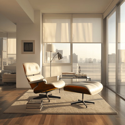 Leather lounge chair with Solid Wood
