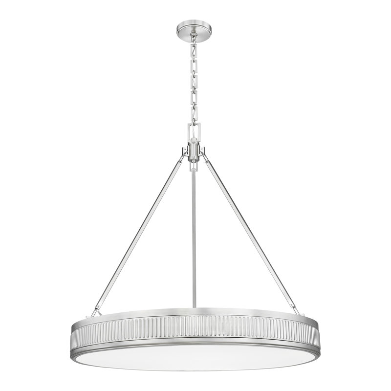Luminaire suspendu 3 lumières Quinn, Nickel satiné