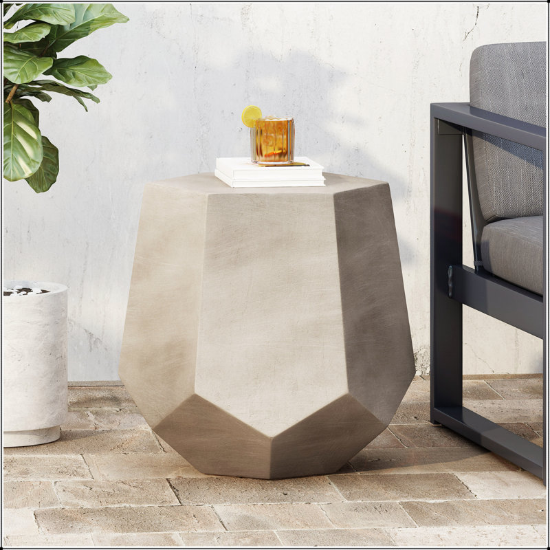 Table d'appoint d'extérieur, gris clair