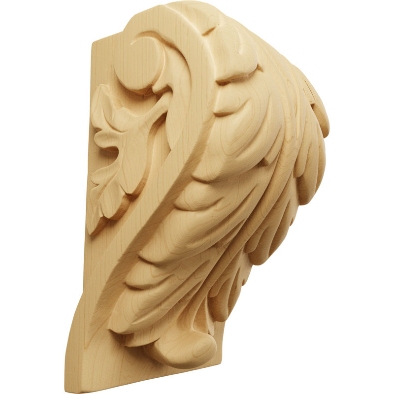 Extra Large Acanthus Leaf Block Corbel, Alder