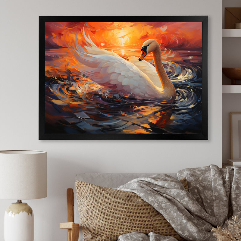 «Swans Odyssey Beauty» sur toile, Cadre photo noir, H 16 po x l 32 po x P 1 po