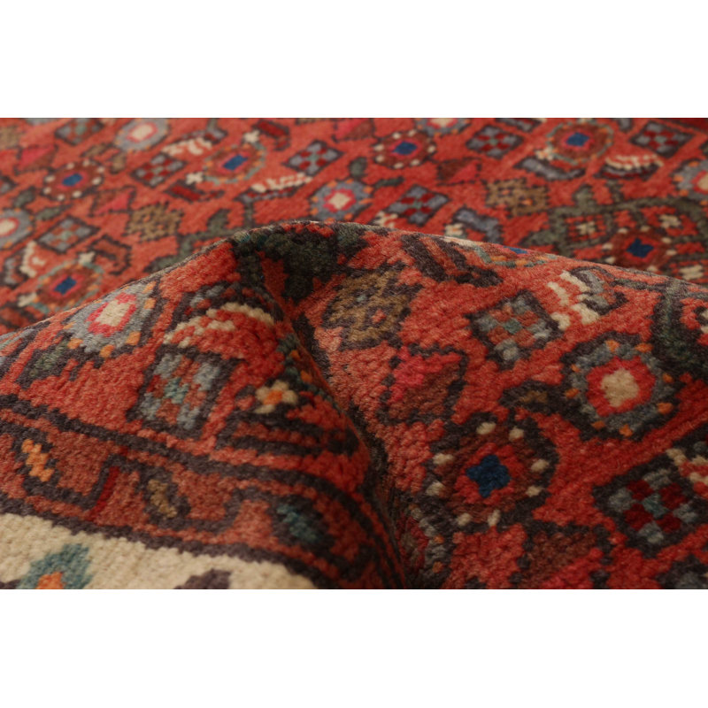 Tapis de couloir rouge en laine 2 pi 4 po x 9 pi 9 po Helali One-of-a-Kind