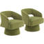 Ensemble de 4 fauteuils pivotants 360 degrés en velours-1213695751