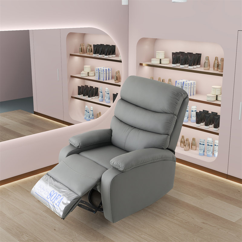 Fauteuil inclinable berçant, Similicuir gris