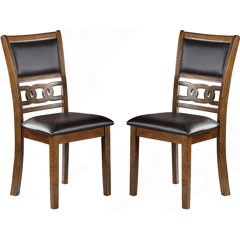 Ensemble de 2 chaises d'appoint pour salle à manger à finition noyer