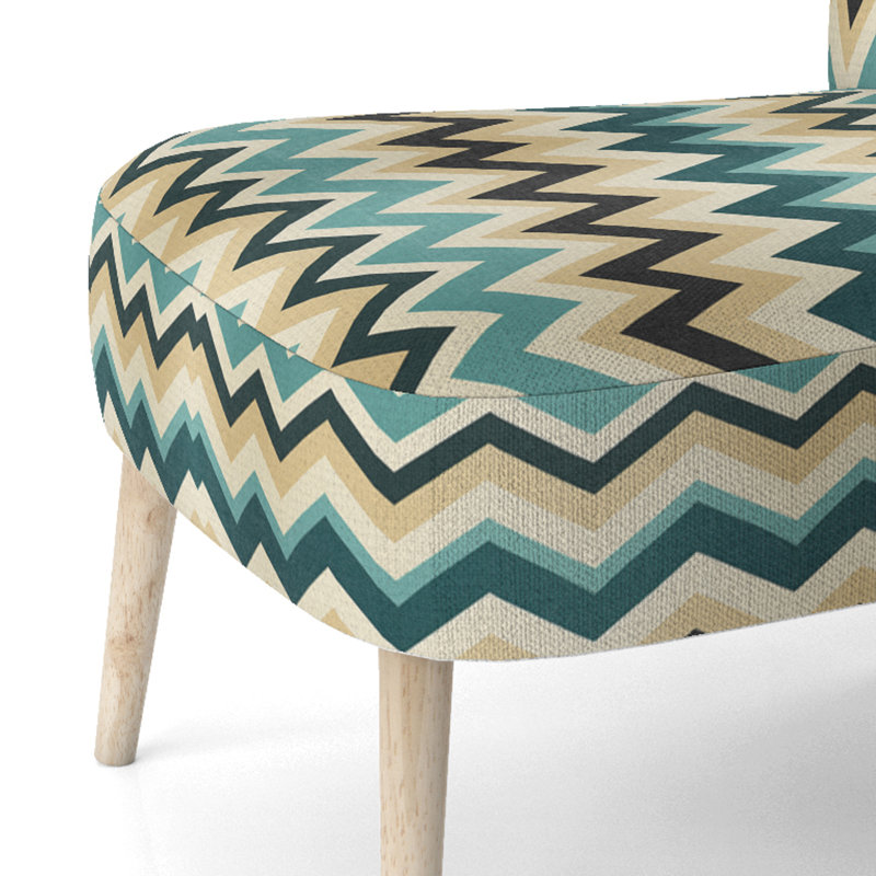Chaise d'appoint large 27,5 po Roussel, Mélange de polyester bleu sarcelle / jaune