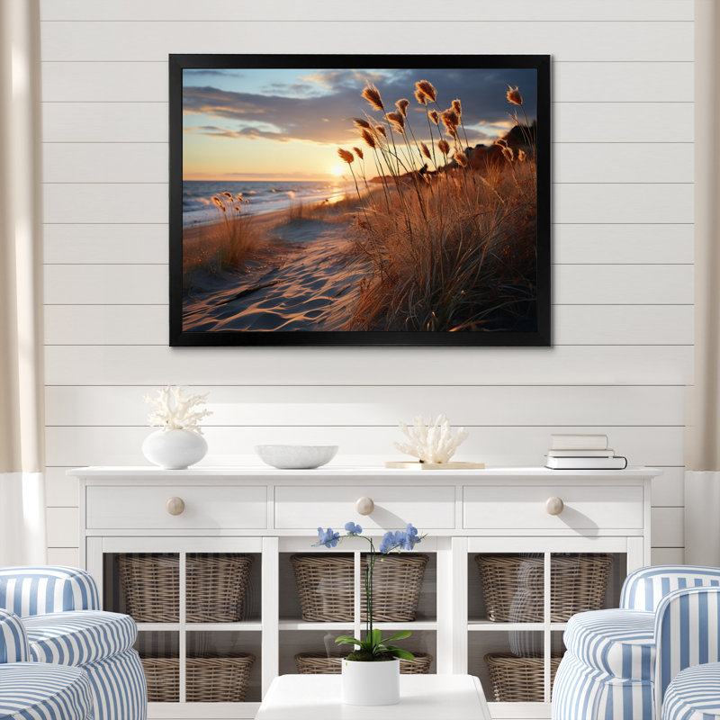 Golden Sands A hypnotisant XVII sur toile, H 24 po x l 32 po x P 1 po, Cadre photo noir
