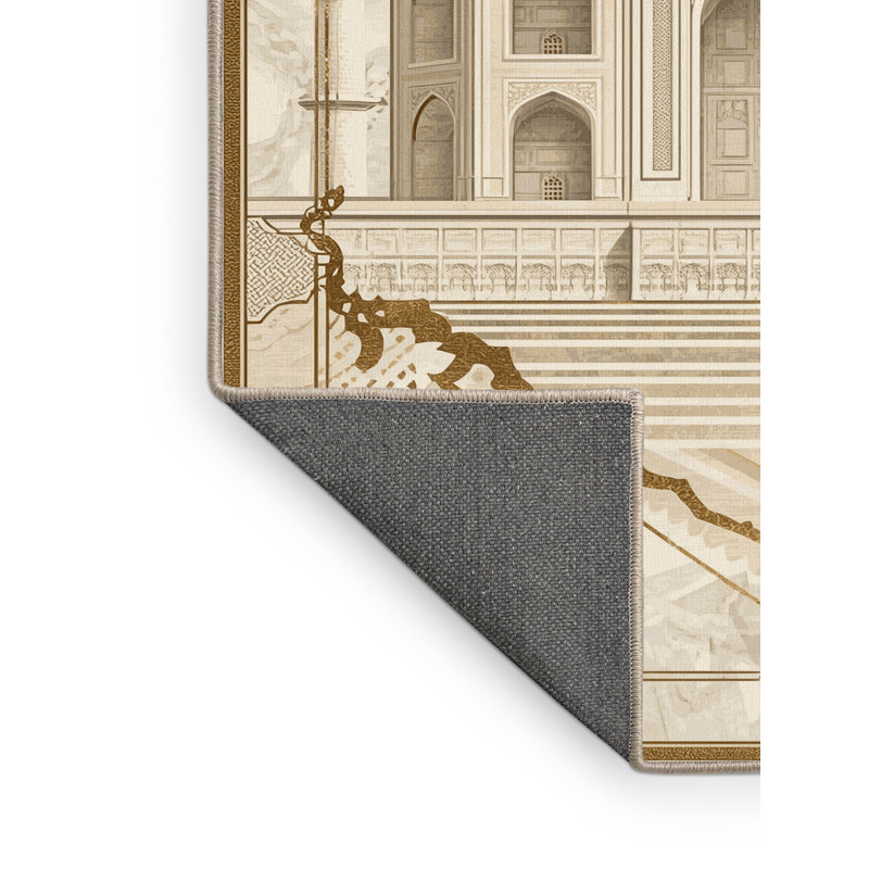 Tapis beige moelleux moelleux en histoire et civilisation, 4x6