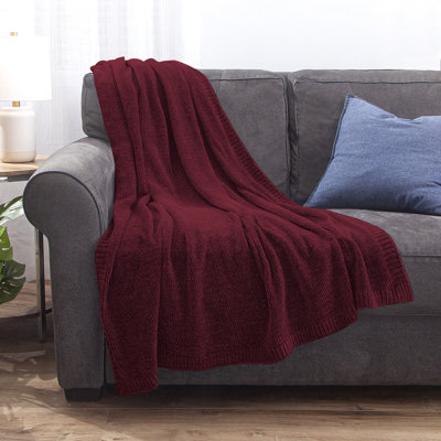 Jeté tissé en chenille