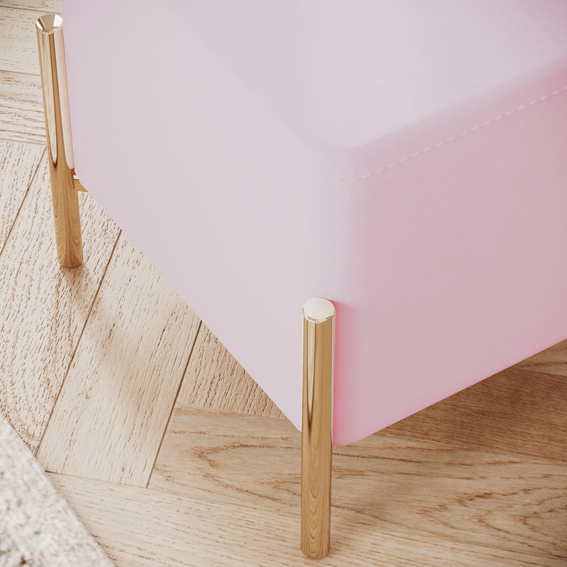 Barnum 16" Wide Square Footstool Ottoman, Pink