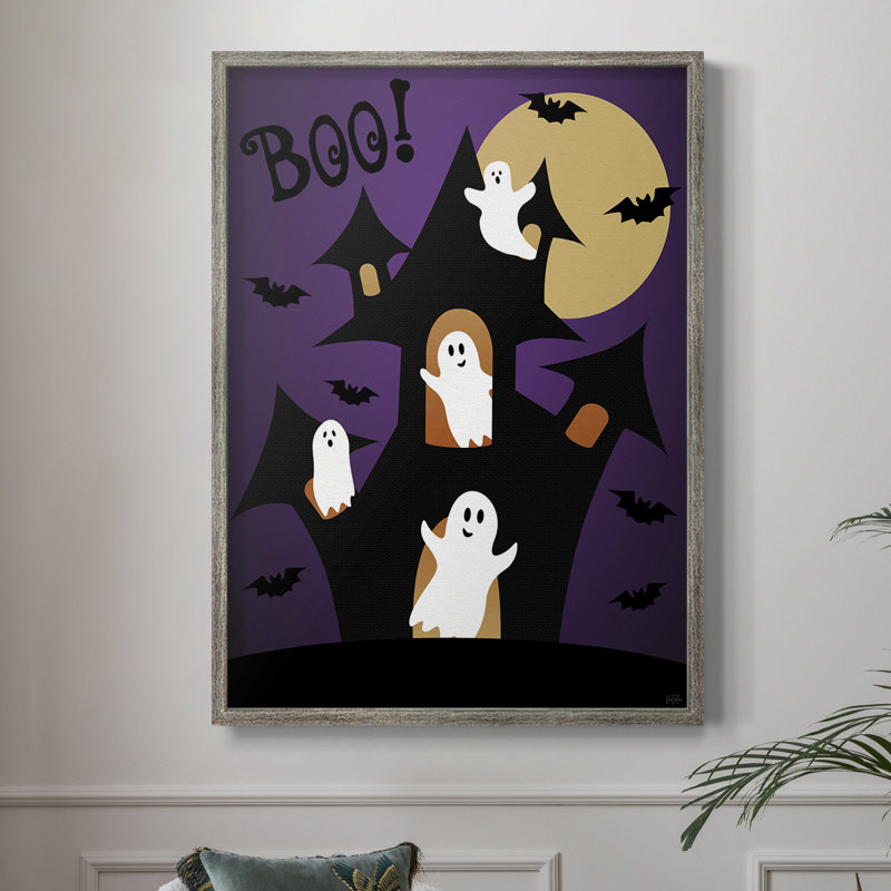 Ghost Haunted House, reproduction encadrée - bois massif, H 11 po x l 9 po