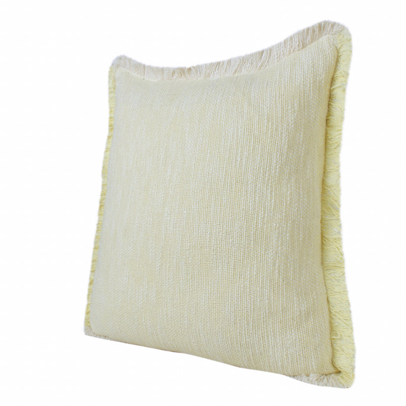 Reversible Pillow Insert, Light Yellow/White