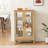 American Retro Style Glass Curio Cabinet With Curved Legs, Large Drawers, And Metal Handles For Timeless Display And Ample Storage-1726567786