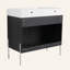 Meuble-lavabo sur pied 36 po avec lavabo en résine, armoire de rangement avec portes à fermeture douce