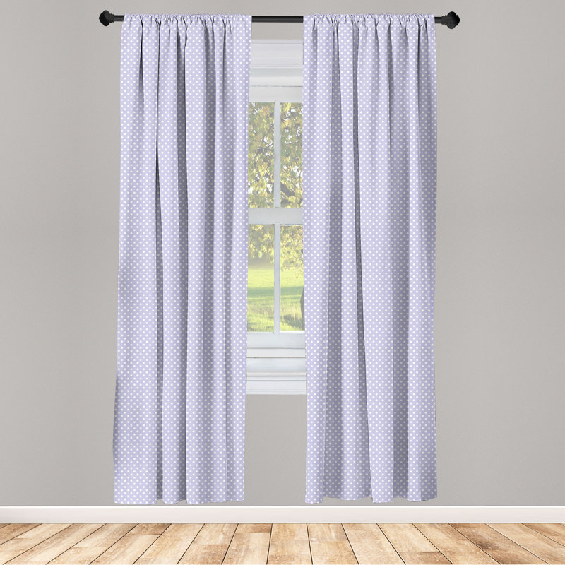 Polka Dots Semi-Sheer Rod Pocket Sliding Panel, 28" x 63"