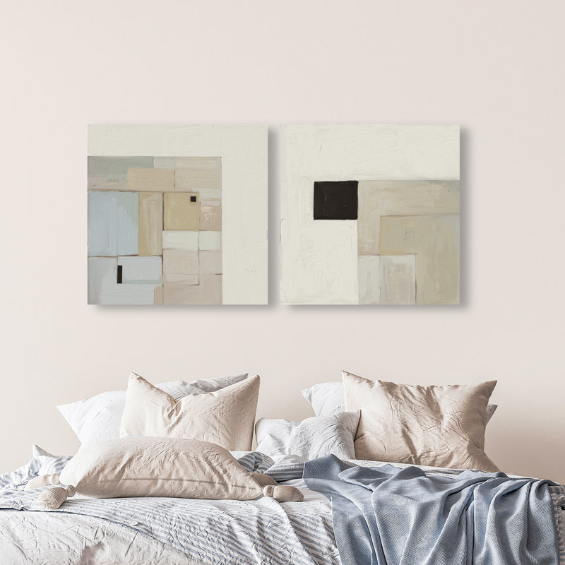 Soft Roughness Set Canvas Abstract Print by Oliver Gal, Black Frame, 12 x 12, 30"H x 30"W, Gallery Wrapped