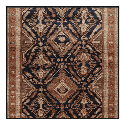 Machine Washable Persian Brown Area Rug