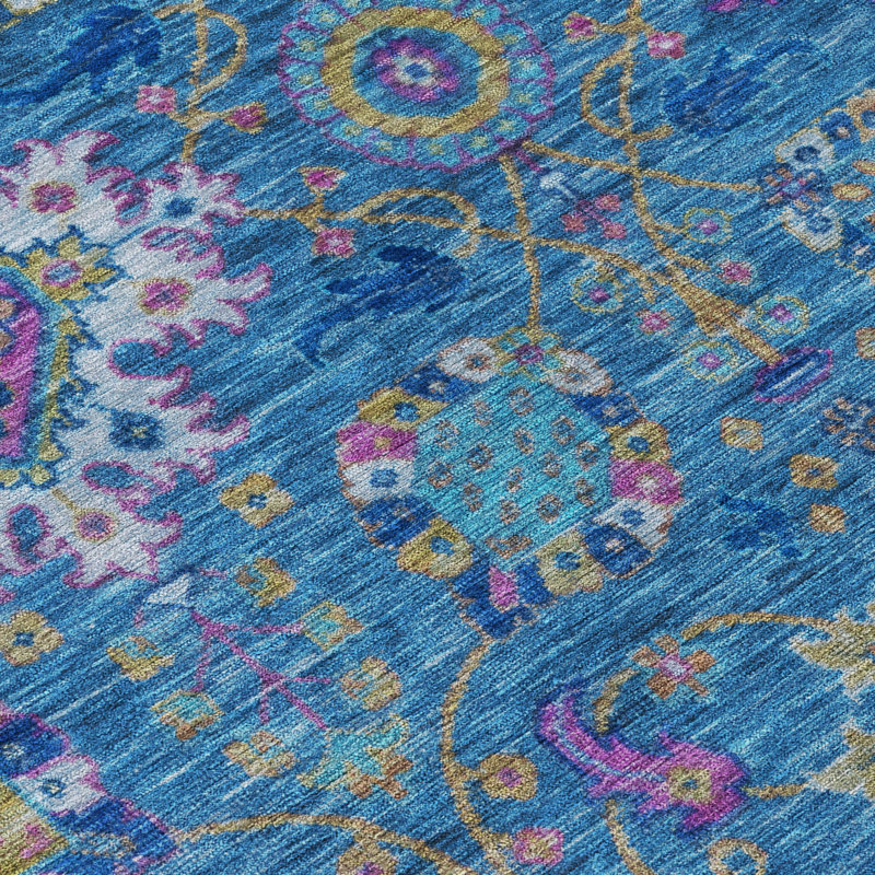 Machine Washable Indoor/Outdoor Jacinto ACN2151 Medallions Rug, Round 8'