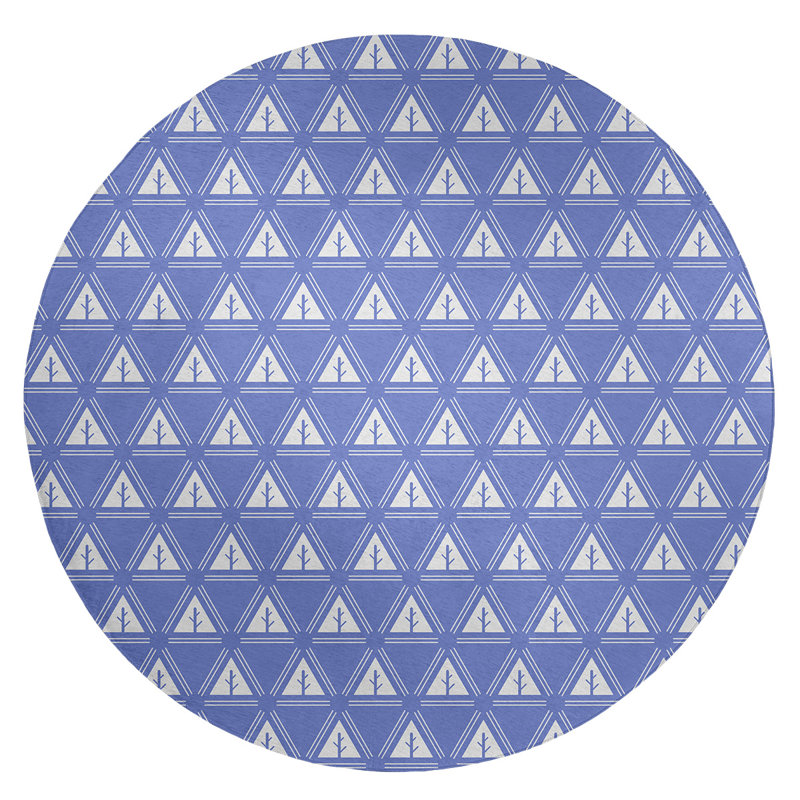 Chenille Geometric Indoor Rug, Round 5'