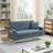 57-inch Comfortable Double Sofa with Built-in Storage, Ideal for Living Rooms, Apartments, and Home Offices, Gray-537583534