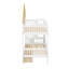 Lit superposé avec tiroirs et escaliers de rangement, cadre de lit superposé en bois avec toit-1371556669