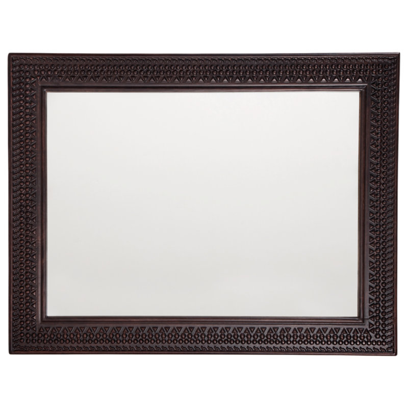 Balintmore Dark Brown Wood Rectangular Accent Mirror