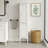 Benicio Freestanding Linen Accent Tower Cabinet with Faux Louvred Doors and Adjustable Shelf-355537215