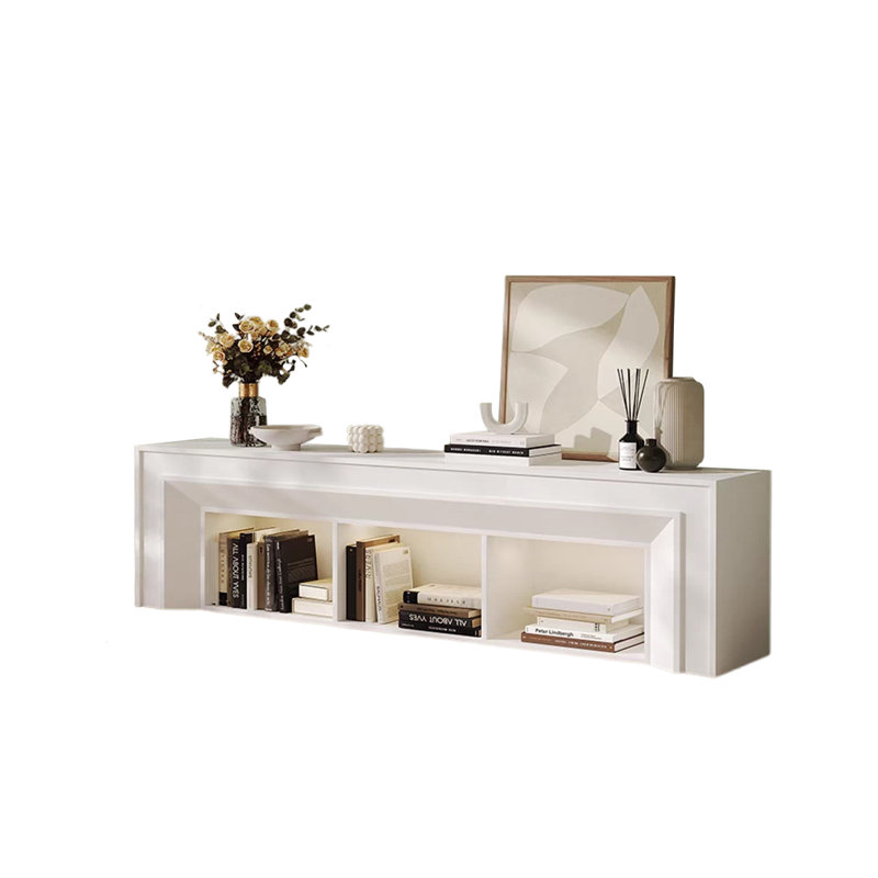 Foyer blanc en bois manufacturé, H 23,62 po x l 78,74 po x P 12,6 po, Blanc