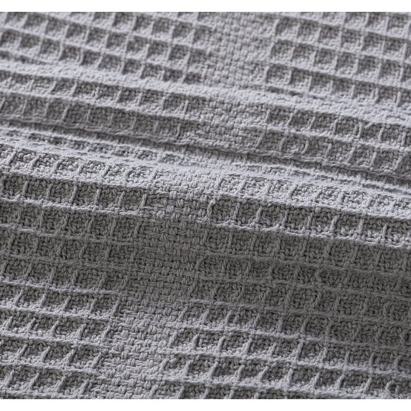 Couverture en coton uni Kenneth Cole, Très grand lit, Gris moyen