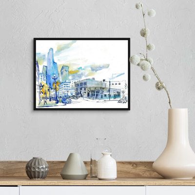 " Seattle Skyline, Pioneer Square " by Eleanor Doughty Painting Print