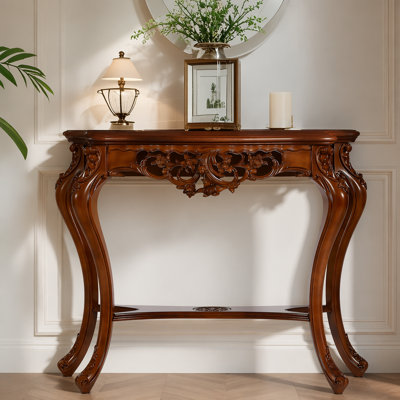 37.6" Console Table, Two-Tier Elegant Entryway Hallway Table