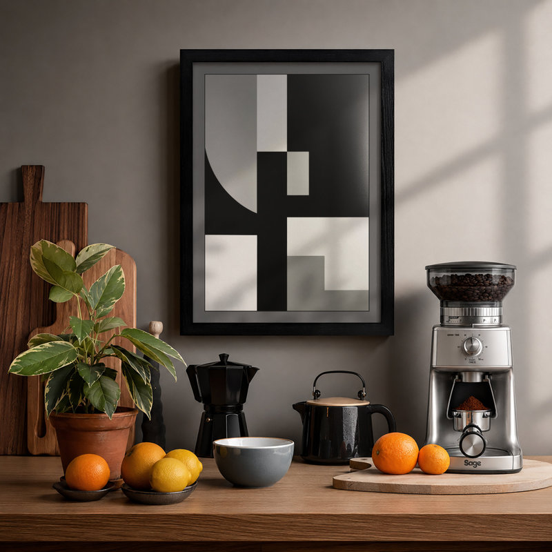 Contrast Geometric - Print, A1 - 84.1 x 59.4 cm, Black